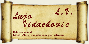 Lujo Vidačković vizit kartica